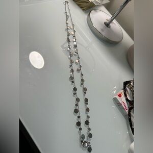 Lia Sophia Silver Disc Necklace